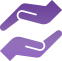 Pair of purple hands