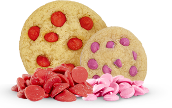 Cookies with Red and Pink Chocolate Chips